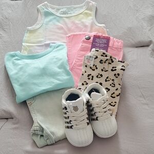 Kids' Pastel Outfit Set with Sneakers